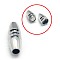Tarnish Resistant 304 Stainless Steel Magnetic Clasps with Glue-in Ends, Oval, 26.5x10mm, Hole: 5mm