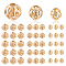 90pcs 3 Styles Brass Beads, Hollow Round, Real 14K Gold Plated, 4~6mm, Hole: 1~1.6mm, 30pcs/style