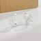 Bowknot Brass Cubic Zirconia Hoop Earrings, Silver, Clear, 12mm
