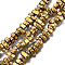 Electroplate Non-magnetic Synthetic Hematite Beads Strands, Nuggets, Light Gold Plated, 5~10x4.5~5.5x4mm, Hole: 1mm, about 105pcs/strand, 14.9 inch