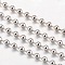 Iron Ball Chains, Soldered, with Spool, Platinum Color, Bead: 3.2mm, about 164.04 Feet(50m)/roll