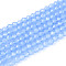 Imitation Jade Glass Beads Strands, Round, Faceted, Cornflower Blue, 2x2mm, Hole: 0.6~0.8mm, about 173~182pcs/strand, 13.58~14.37''(34.5~36.5cm)