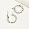 Simple and Elegant 201 Stainless Steel Hoop Earrings, Silver
