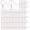 100Pcs 304 Stainless Steel Earring Hooks, French Hooks with Coil and Ball, Stainless Steel Color, 21 Gauge, 22x23x3mm, Hole: 4mm, Pin: 0.7mm