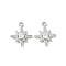 Brass Micro Pave Cubic Zirconia Pendants, Star Charms, Nickel Free, Platinum, 13x11x2.5mm, Hole: 1.2mm