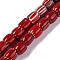 Handmade Lampwork Beads Strands, Rarrel, FireBrick, 8x7.5mm, Hole: 1.2mm, about 47pcs/strand, 14.69''(37.3cm)