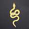 201 Stainless Steel Big Pendants, Laser Cut, Snake, Golden, 64.5x25x1mm, Hole: 1.4mm