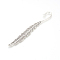 Tibetan Style Alloy Bookmarks, Feather, Cadmium Free & Lead Free, Antique Silver, 115x14.5x3mm, Hole: 2.5mm, about 95pcs/1000g