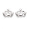 304 Stainless Steel Pendant Rhinestone Settings, Crab, Stainless Steel Color, Fit for 2mm Rhinestone, 15x18x2mm, Hole: 1.8mm