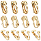 40Pcs 304 Stainless Steel Clip-on Earrings Findings, with Loops, for Non-pierced Ears, Real 18K Gold Plated, 16x12x7.5mm, Hole: 1.8mm