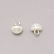 1-Hole Plastic Buttons, Imitation Pearl, with Brass Wire, Half Round, White, 10x10mm, Hole: 2.5mm