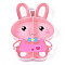 Polystyrene Plastic Bead Containers, Candy Treat Gift Box, with 6 Grids, Rabbit, Pink, 17x12.7x3cm, Hole: 13x19mm, compartment: 60x66mm and 54x54mm and 37x48mm