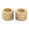 Ion Plating(IP) 304 Stainless Steel European Beads, Large Hole Beads, Column with Polka Dot, Golden, 12.7x9.6mm, Hole: 8.3mm