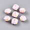 Opaque Acrylic Beads, with Enamel, Hand Drawn Beads, Round, Pink, 14.5x19x20x19mm, Hole: 3mm