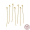 925 Sterling Silver Head Pins, Long-Lasting Plated, Real 18K Gold Plated, 15mm, Pin: 0.5mm, about 265pcs/10g