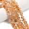 Natural Citrine Beads Strands, Faceted, Rondelle, with Seed Beads, 7~7.5x4~5mm, Hole: 1mm, about 60pcs/strand, 15.16 inch(38.5cm)