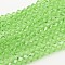 Faceted Bicone Glass Beads Strands, Lawn Green, 4x4mm, Hole: 1mm, about 92~96pcs/strand, 13.78~14.37 inch