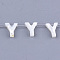 Natural Sea Shell Beads, White Shell Mother of Pearl Shell, Top Drilled Beads, Letter.Y, 10x2.5~11.5x3mm, Hole: 0.8mm