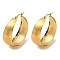 202 Stainless Steel Hoop Earring, with 304 Stainless Steel Pins for Women, Golden, 38x13.5mm