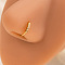 Alloy Crystal Rhinestone Hoop Clip on Nose Rings, Golden, Stick, 11x11mm