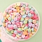 Opaque Resin Cabochons, Rainbow Color Cartoon Cabochons, Flat Round, 11x13x6.5~7mm