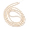 Glass Pearl Beads Strands, Pearlized, Round, Creamy White, 4mm, Hole: 1mm, about 200pcs/strand, 30.71''(78cm)
