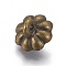 Tibetan Style Alloy Peg Bails Pendants, For Half Drilled Beads, Flower, Antique Bronze, 11x9mm, Hole: 1.6mm, Pin: 1.6mm