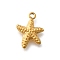 304 Stainless Steel Charms, Real 14K Gold Plated, Starfish, 12x9x2mm, Hole: 1.4mm