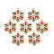 Rack Plating Alloy Pendants, with Colorful Rhinestone, Cadmium Free & Nickel Free & Lead Free, Christmas Snowflake, Light Gold, 24x19.5x2mm, Hole: 1.8mm