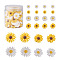 160Pcs 8 Style Resin Cabochons, Flower/Daisy, Flatback Hair & Costume Accessories Ornaments, Yellow, White, 20pcs/style