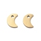 304 Stainless Steel Charms, Moon Charms, Ion Plating(IP), Real 14K Gold Plated, 10x7.5x1mm, Hole: 1.6mm