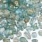 2 Bags Transparent Acrylic Beads, Metal Enlaced, Mixed Shapes, Deep Sky Blue, 9.5~25x9.5~18.5x6~11.5mm, Hole: 1.5~2mm, about 47pcs/bag