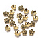 Tibetan Style Alloy Bead Caps, Flower, 5-Petal, Antique Golden, Lead Free & Cadmium Free & Nickel Free, 10x3mm, Hole: 2mm
