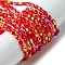 Transparent Electroplate Glass Beads Strands, AB Color Plated, Faceted, Bicone, Red, 5x3.5mm, Hole: 0.9mm, about 93~95pcs/strand, 18.7~19.29 inch(47.5~49cm)