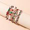 4Pcs 4 Styles Christmas Acrylic Beads Braided Bead Bracelets & Stretch Bracelets & Cotton Cord Braided Bracelets, Mixed Color, Inner Diameter: 2-3/8~3-1/8 inch(6~8cm)