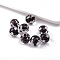 Transparent Acrylic Beads, Round, Black, 10mm, Hole: 2.1mm