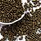 Baking Paint Glass Seed Beads, Metallic Colours, Peanut, Coffee, 6x3.5x3mm, Hole: 1mm, about 4500pcs/pound