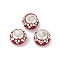 Alloy Rhinestone Clay Pave Beads, Rondelle, Red, 12.5x7.5mm, Hole: 5.2mm