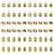 60Pcs 15 Styles Antique Golden Tone Alloy Pendants, with Natural & Synthetic Mixed Gemstone Beads, Elephant & Turtle & Owl, Mixed Shapes, 15~24mm, Hole: 2.3~2.6mm, 4pcs/style