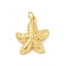 Brass Pendants, Cadmium Free & Nickel Free & Lead Free, Starfish Charms, with Jump Ring, Real 18K Gold Plated, 20.5x17.5x4.5mm, Hole: 3mm