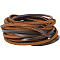 Flat Cowhide Leather Jewelry Cord, Jewelry DIY Making Material, Saddle Brown, 3x2mm