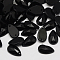 Sew on Rhinestone, Taiwan Acrylic Rhinestone, Two Holes, Garments Accessories, Faceted Teardrop, Black, 13x8x3.5mm, Hole: 1mm