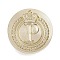 Golden Tone Crown Initial Wax Seal Brass Stamp Heads, for Wax Seal Stamp, Letter P, 25x14.5mm, Hole: 7mm