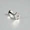 F-136 Titanium Alloy Lip Threadless Labrets, Flower, Stainless Steel Color, 8mm, Pin: 1.2mm