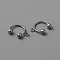 304 Stainless Steel Ear Cuff Findings, U Shape with Horizontal Loop, Stainless Steel Color, 12x10x1mm, Hole: 1.6mm