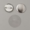 Iron Brooch Cabochon Bezel Settings, Flat Round, Platinum, 29x2mm
