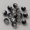 50Pcs Transparent Crackle Glass Beads, Round, Black, 8mm, Hole: 1.5mm