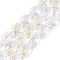 Electroplate Glass Beads Strands, Flower, Clear, 12x10x6~6.5mm, Hole: 1mm, about 55pcs/strand, 26.93''(68.4cm)