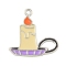 Halloween Theme Alloy Enamel Pendants, Platinum, Candle, 24x23x2mm, Hole: 1.6mm