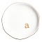 Round Ceramic Jewelry Dish, Jewelry Plate, Storage Tray for Rings, Necklaces, Earring, Letter A, 117~120x17.5mm